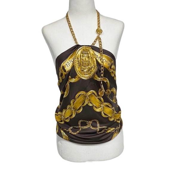 RARE CHANEL Large Silk Scarf AUTHENTICATED - Picture 5 of 14